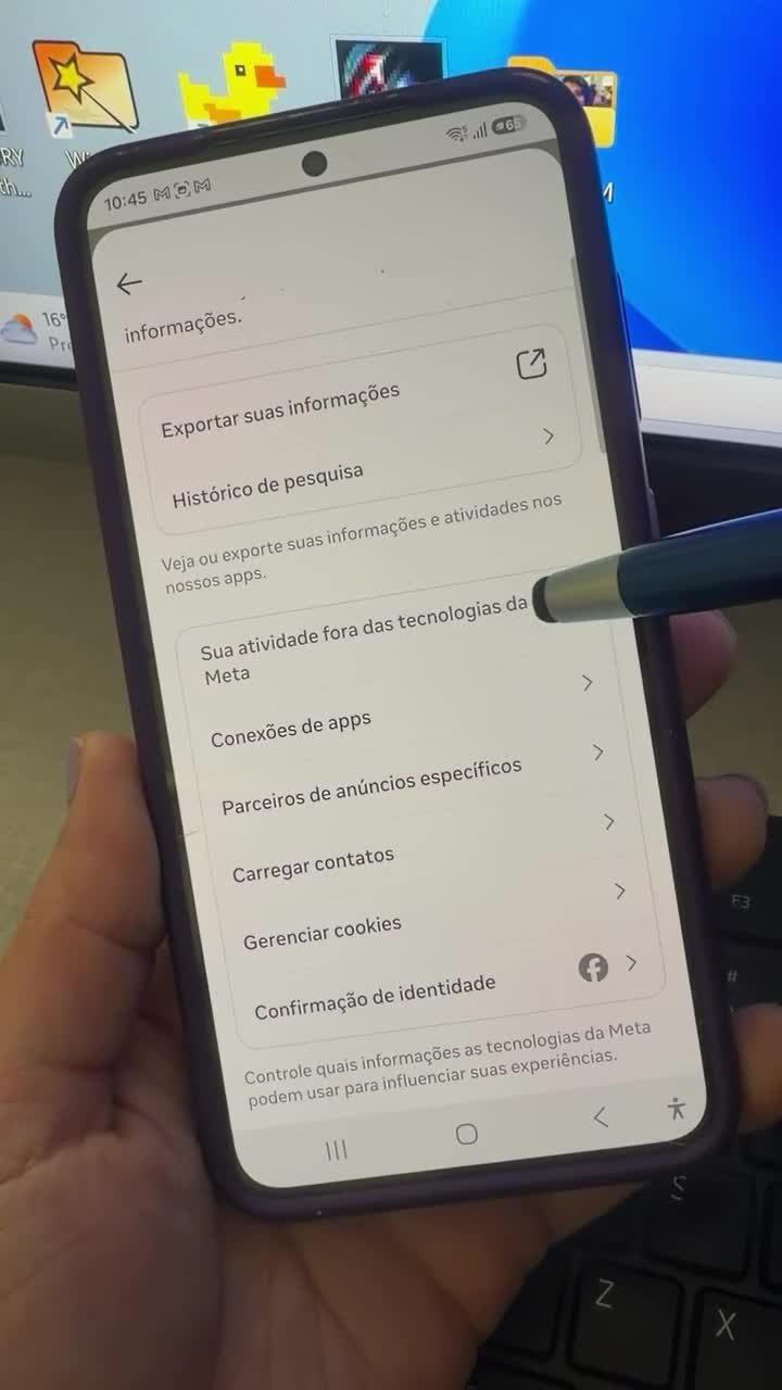 05 Atividade fora do Instagram: revise como a Meta usa seus dados