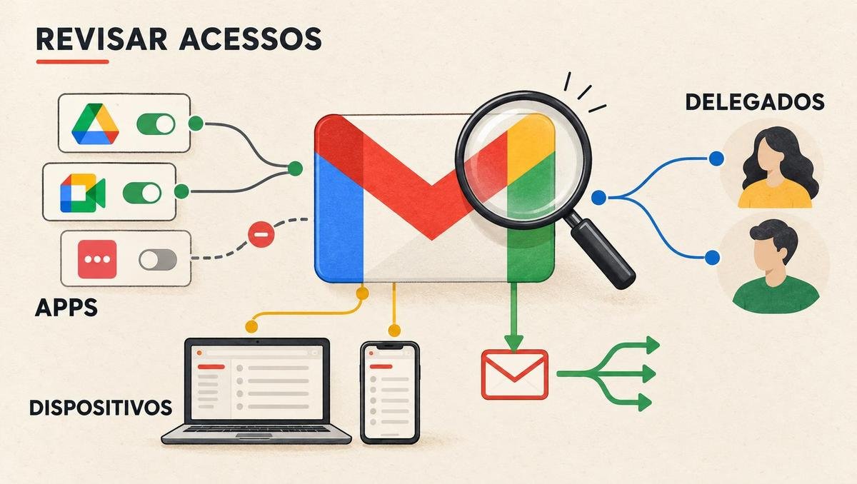Acesso ao Gmail: revise apps, dispositivos e permissões